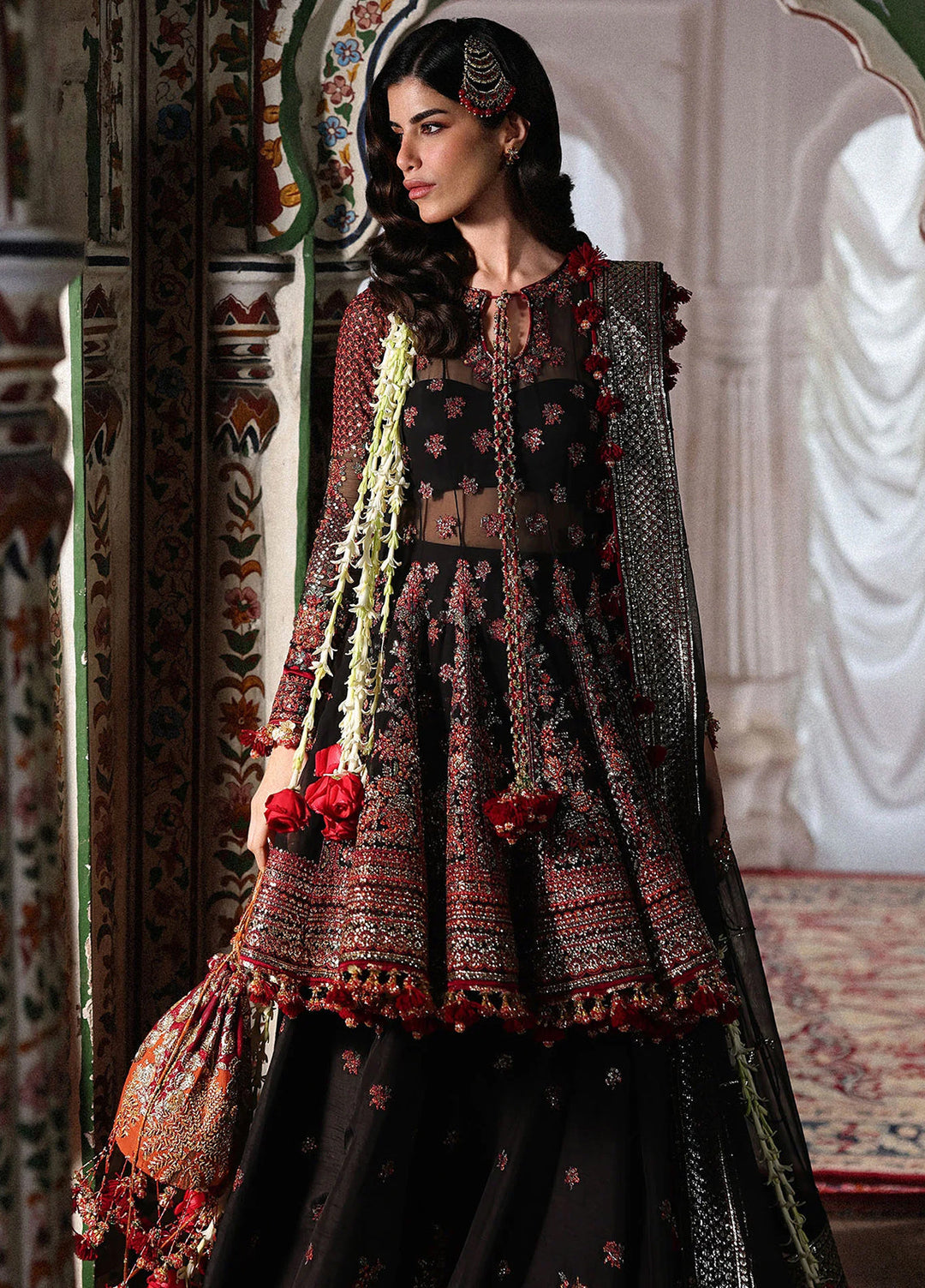 Hussain Rehar Unstitched Embroidered Chiffon 3 Piece Suit HR26UW D-835 Siyara - Wedding Collection