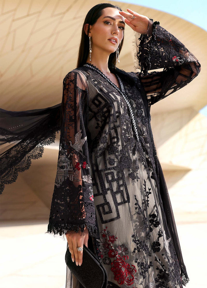 Maria B Unstitched Embroidered Luxury Lawn 3 Piece Suit MB26UEL 7B - Eid Collection