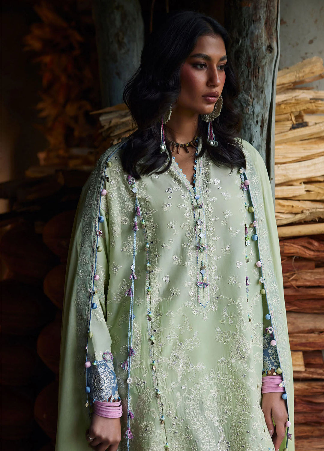 Meili by Zaha Unstitched Embroidered Lawn 3 Piece Suit ZK26UML ZL26-02A - Festive Collection