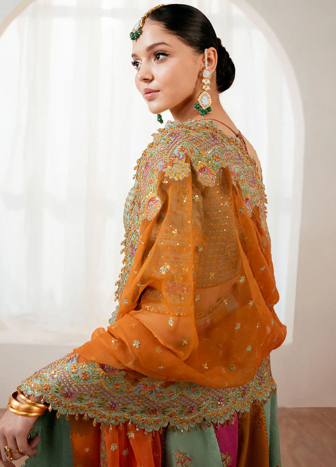 Baroque Embroidered Unstitched Organza 3 Piece Suits BQ25UF UF-4036 - Festive Collection