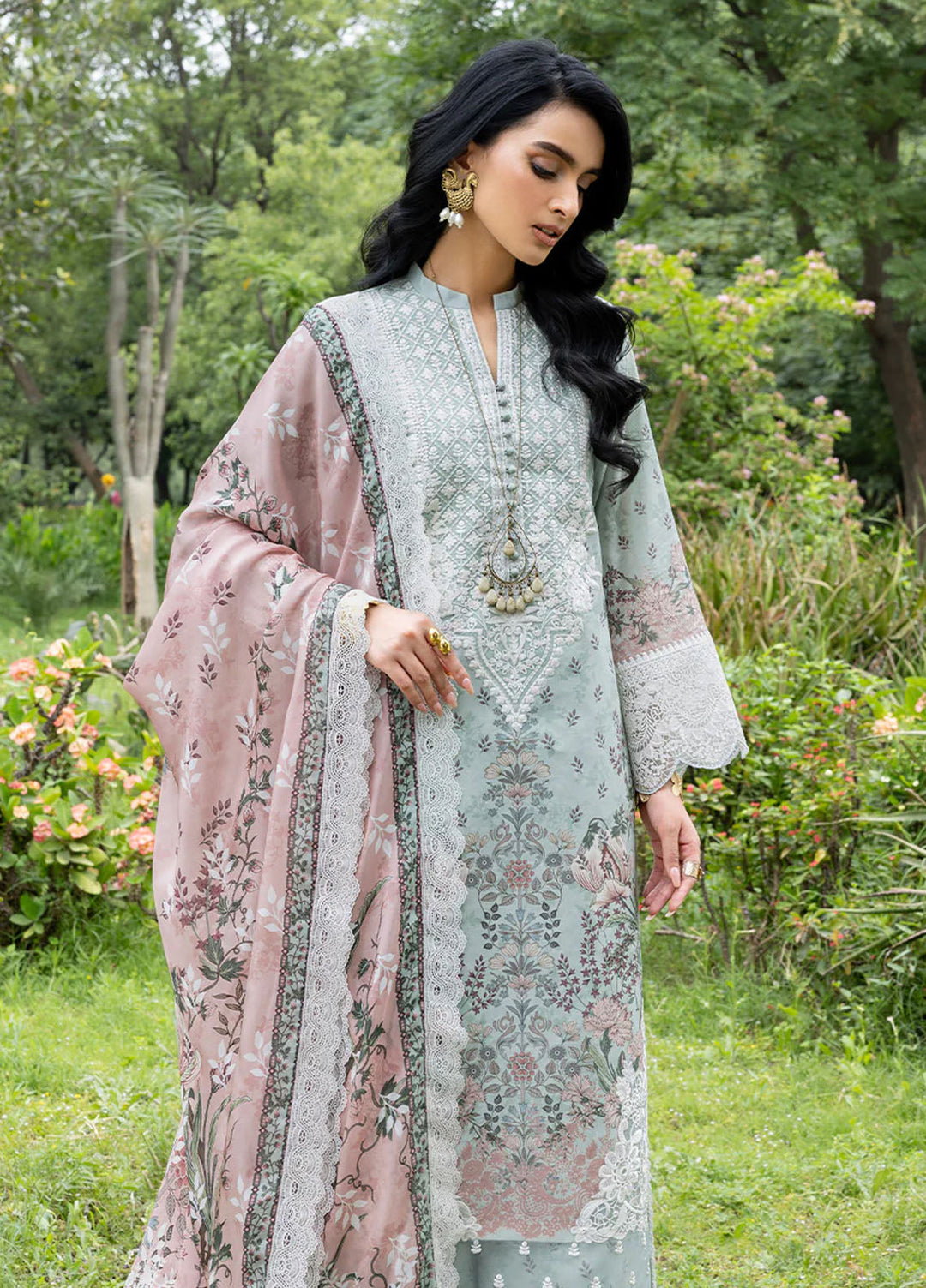 Zainab Chottani Unstitched Embroidered Lawn 3 Piece Suit ZC26ULE Ivie 13 - Eid Collection