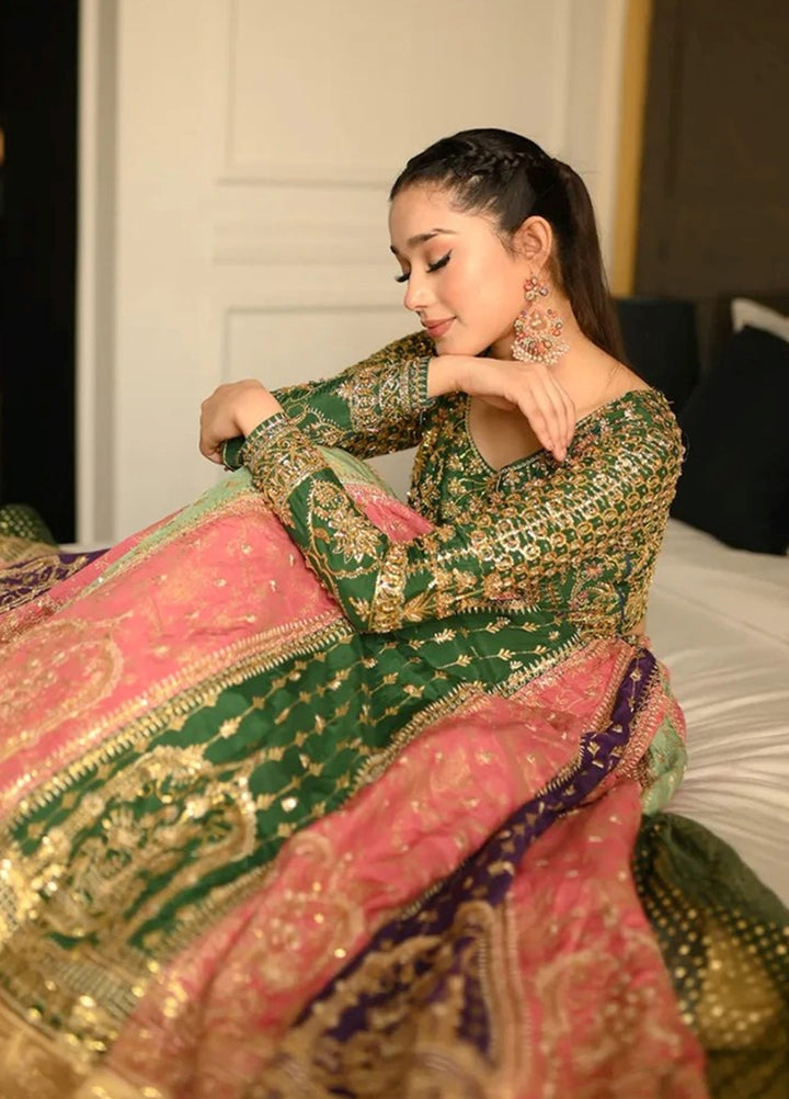 Jhil Mil by Maria Osama Khan Embroidered Raw Silk Suits Unstitched 3 Piece MOK25JM Rangrez - Wedding Collection