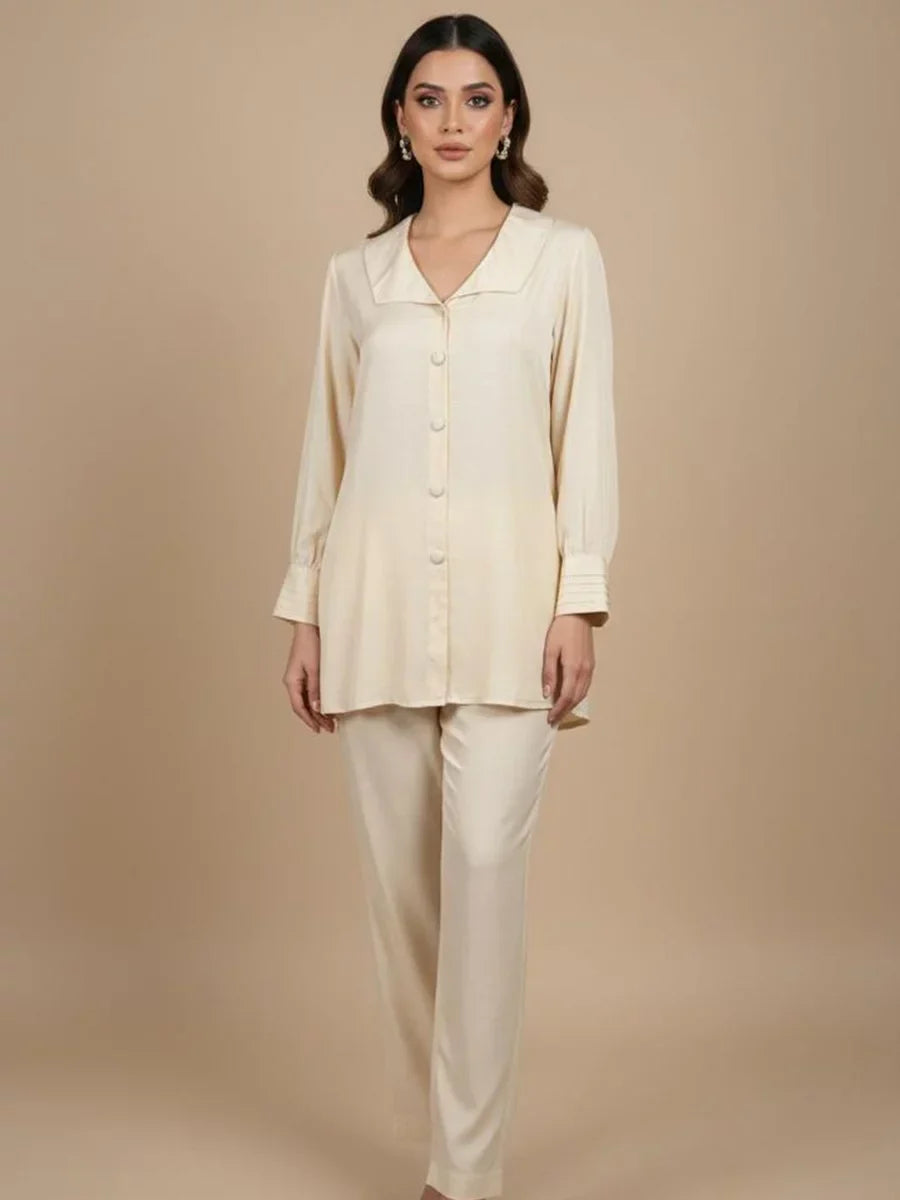 Salitex Women Solids Silk 2 Piece Suit WP7L2PBC051 - Summer Collection