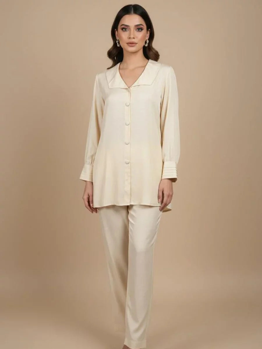 Salitex Women Solids Crepe 2 Piece Suit WP7L2PBC051-A - Summer Collection