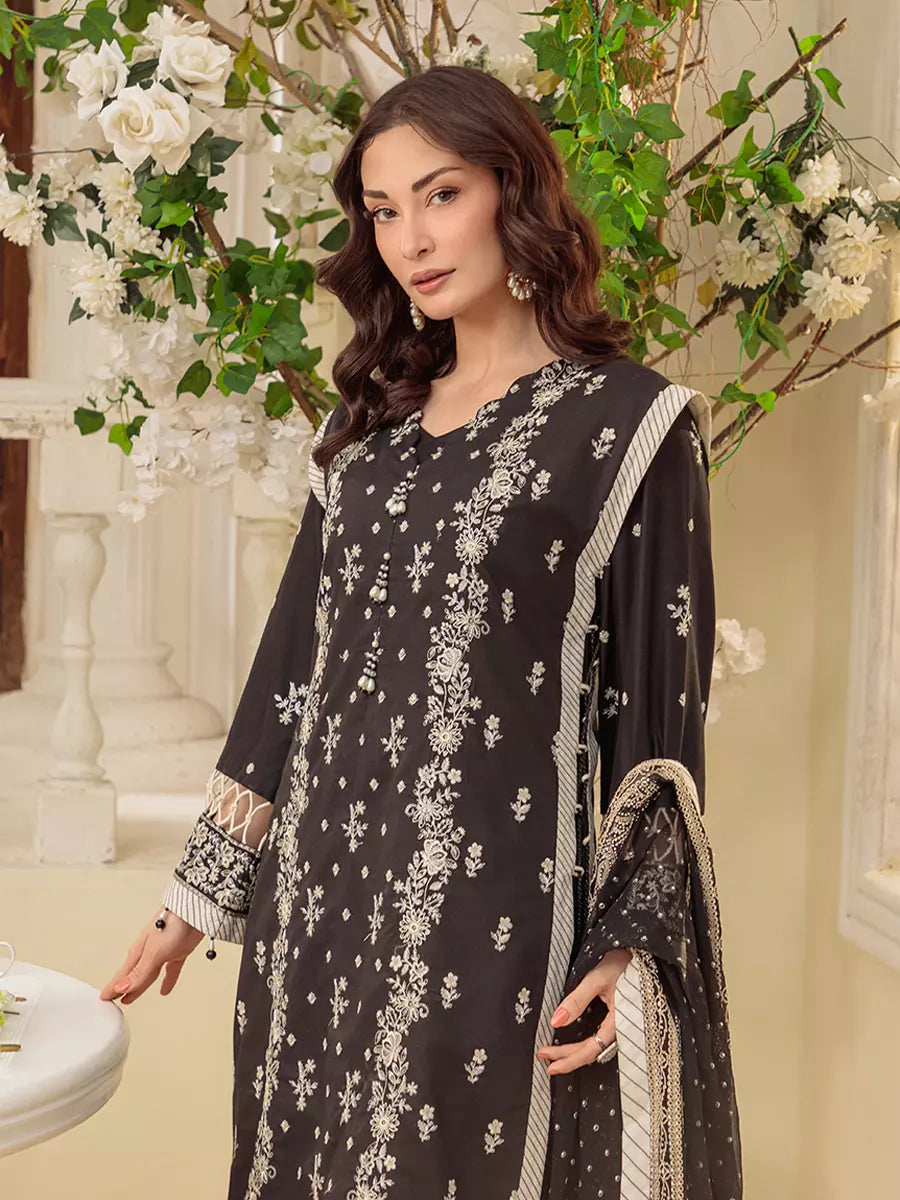 Salitex Unstitched Embroidered Cambric 3 Piece Suit UNS7MK008UT - Festive Collection