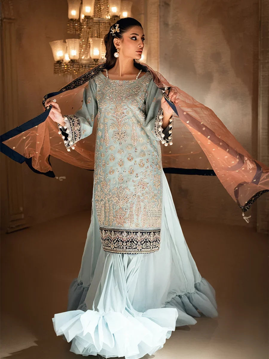 Salitex Roma Luxury Unstitched Embroidered Cotton Net 3 Piece Suit SUNW6RO006UT - Festive Collection