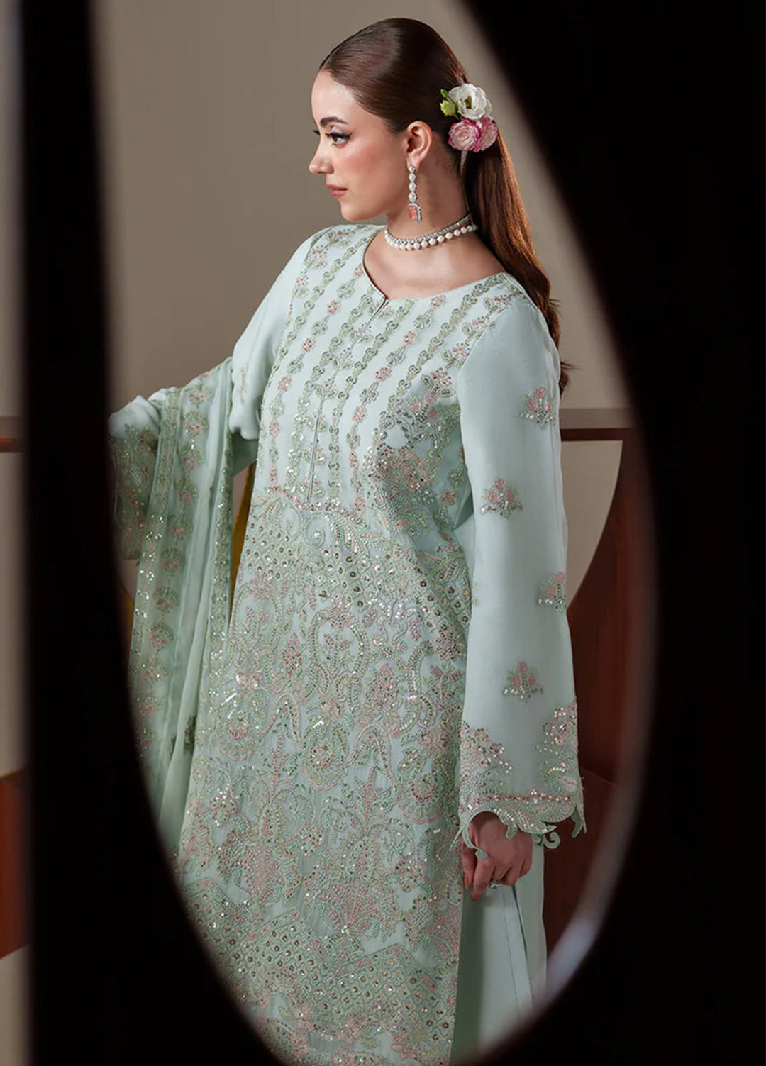 Nouvelle by Emaan Adeel Unstitched Embroidered Chiffon 3 Piece Suit EA26UNC Orla - Festive Collection