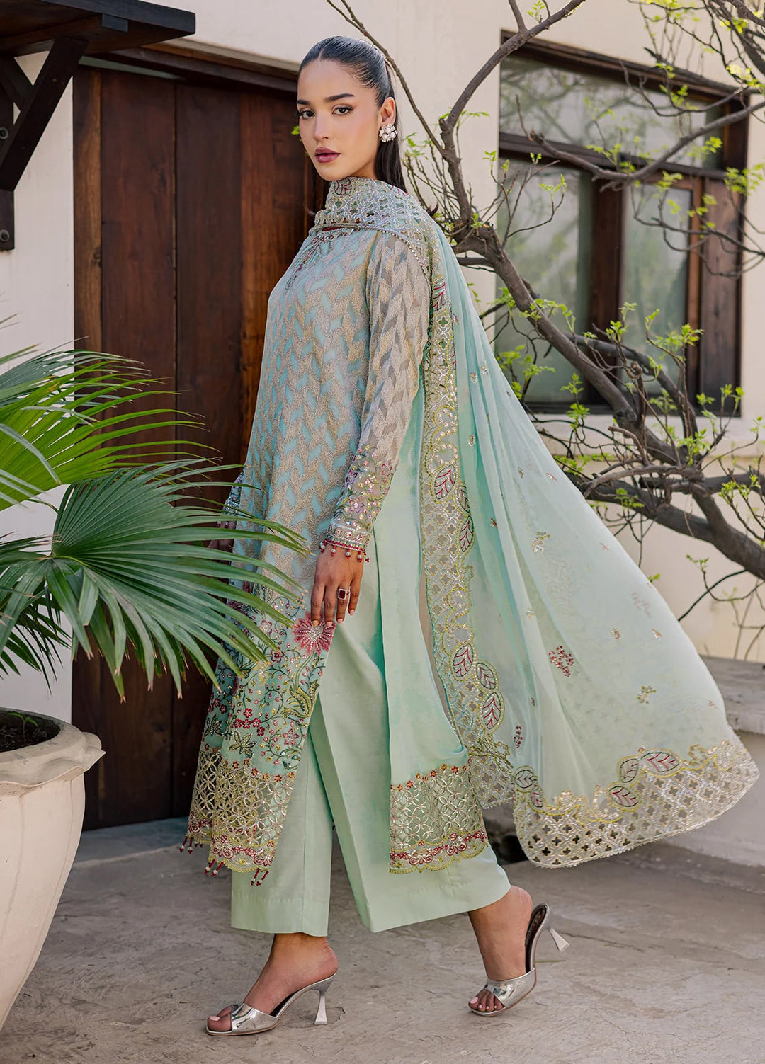 Heirloom by Daria Unstitched Embroidered Chiffon 4 Piece Suit DC26UCH DA-55 - Festive Collection