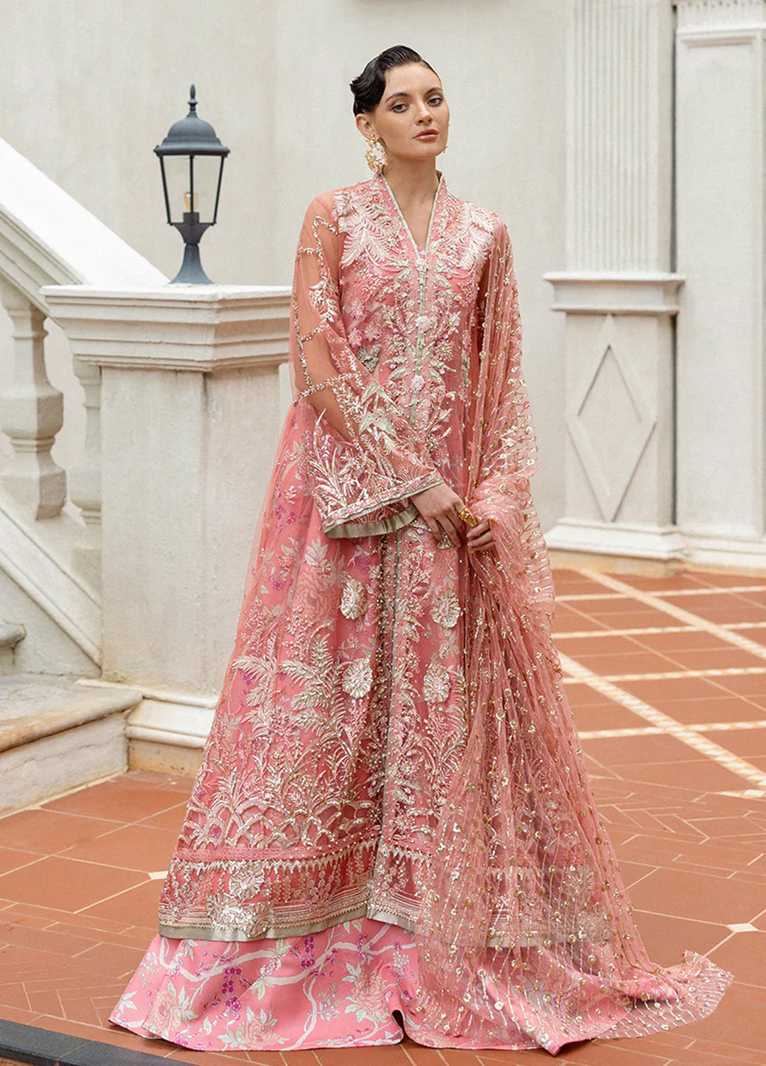 Inception by Mushq Embroidered Net Suits Unstitched 4 Piece MQ25IW D-06 Wings Of Desire - Wedding Collection