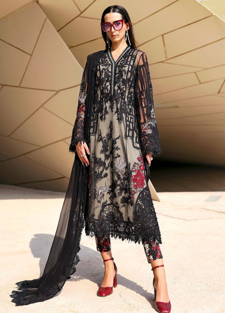 Maria B Unstitched Embroidered Luxury Lawn 3 Piece Suit MB26UEL 7B - Eid Collection