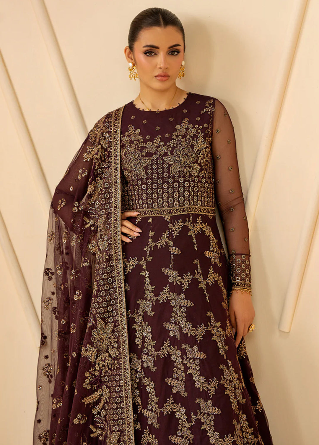 Riwayat by Zarif Unstitched Embroidered Net 4 Piece Suit ZR26URN ZRF-RC-07 BAZM - Festive Collection