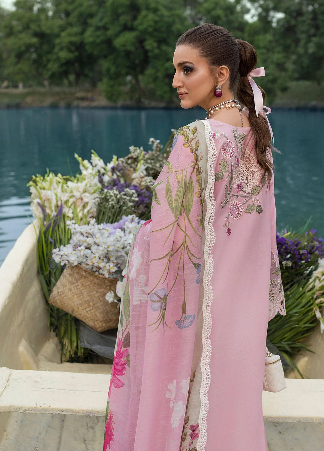 Bloom by Saira Shakira Unstitched Embroidered Lawn 3 Piece Suit SSR26ULB IRIS-08B - Eid Collection