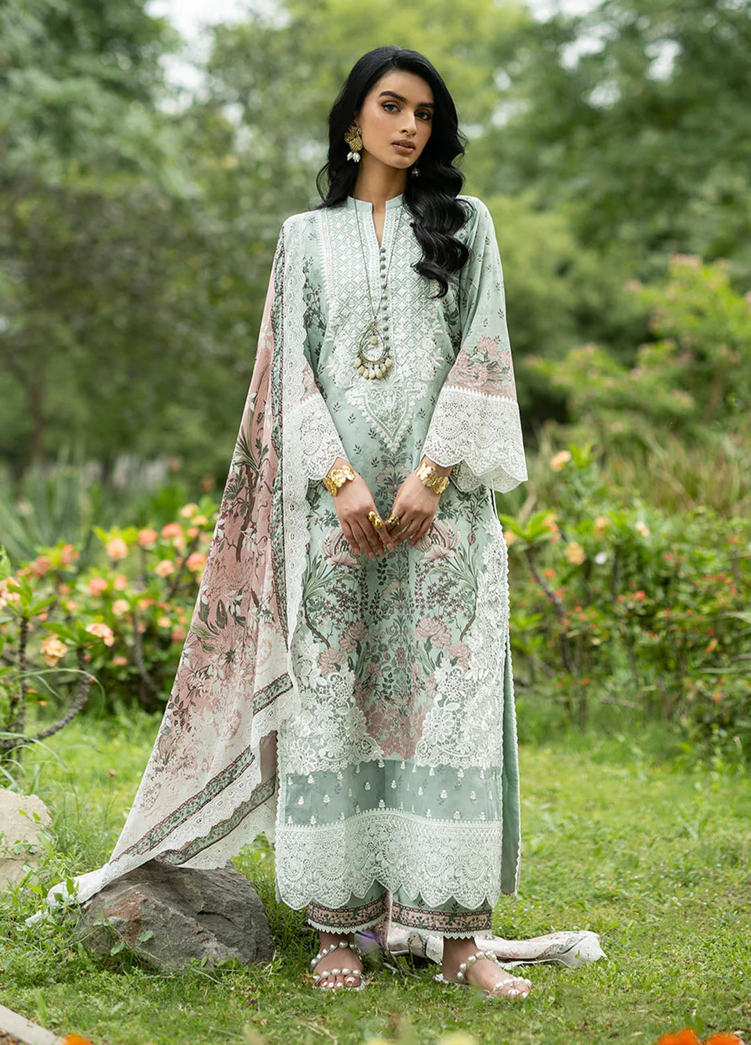 Zainab Chottani Unstitched Embroidered Lawn 3 Piece Suit ZC26ULE Ivie 13 - Eid Collection