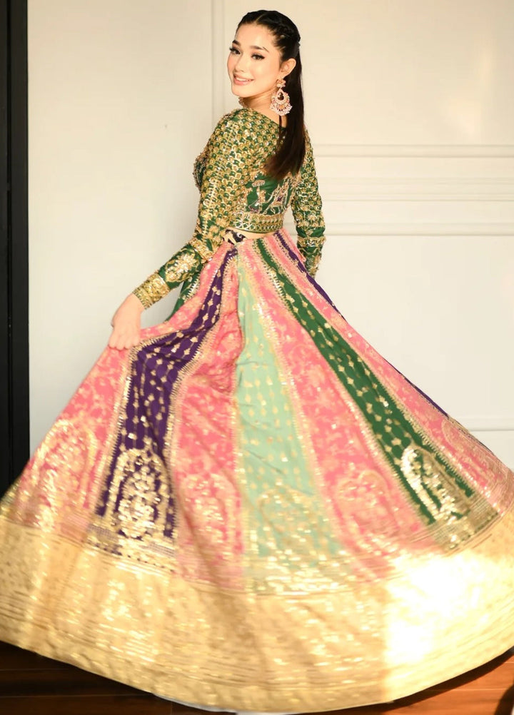 Jhil Mil by Maria Osama Khan Embroidered Raw Silk Suits Unstitched 3 Piece MOK25JM Rangrez - Wedding Collection