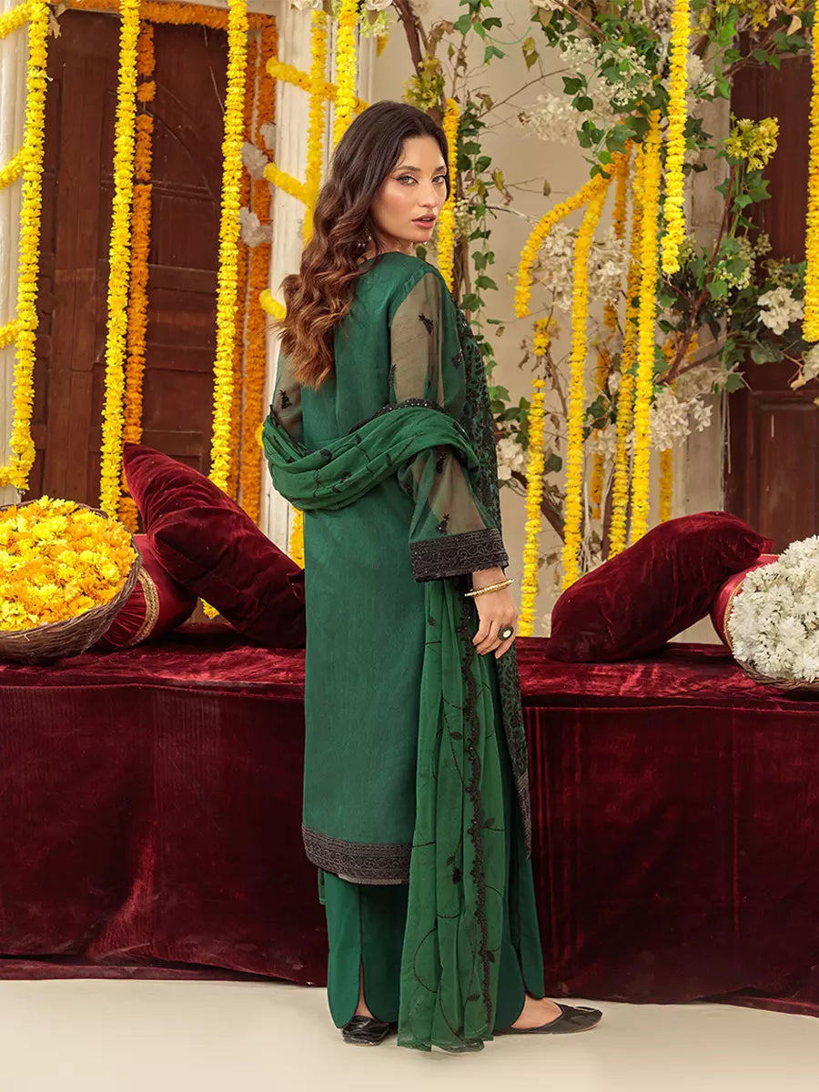 Salitex Unstitched Embroidered Khaddi Net 3 Piece Suit SUNW6JI028UT - Festive Collection