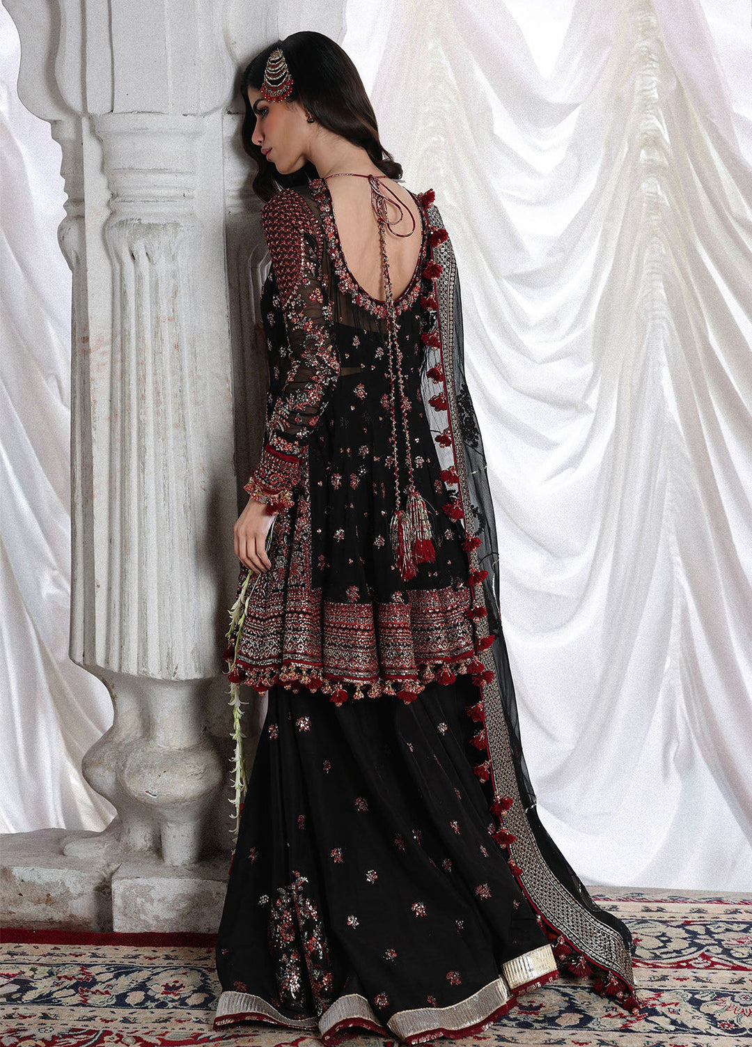 Hussain Rehar Unstitched Embroidered Chiffon 3 Piece Suit HR26UW D-835 Siyara - Wedding Collection