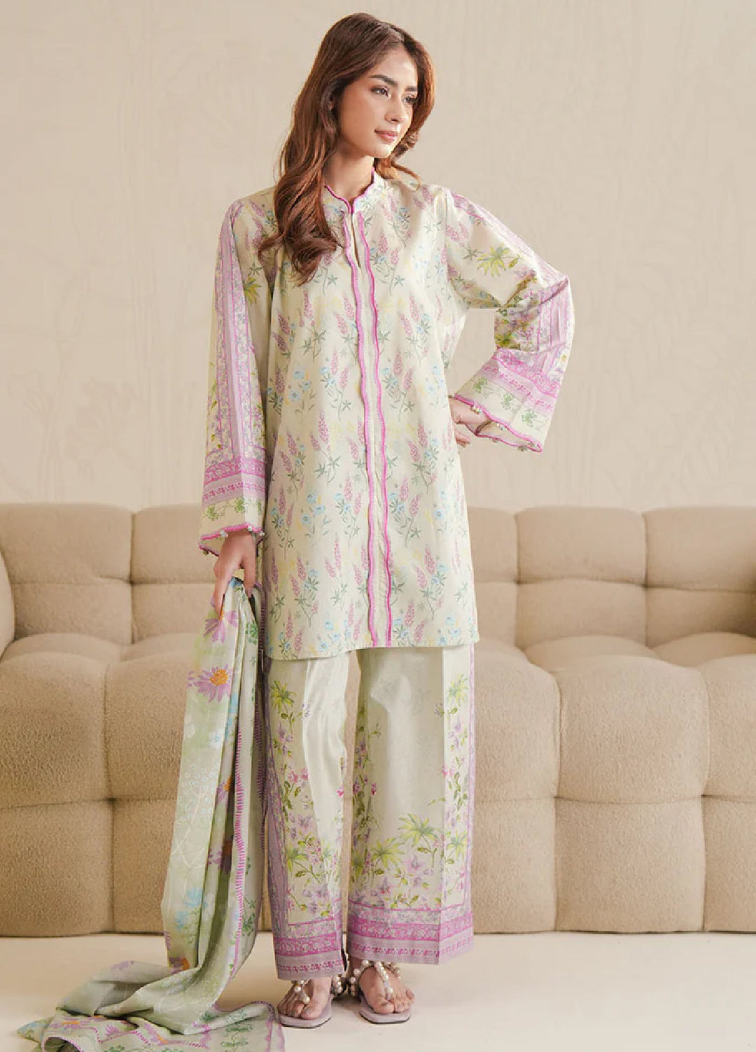 Cross Stitch Unstitched Lawn Printed Lawn 3 Piece Suit CS26UD D-6 Garnet Tale - Summer Collection