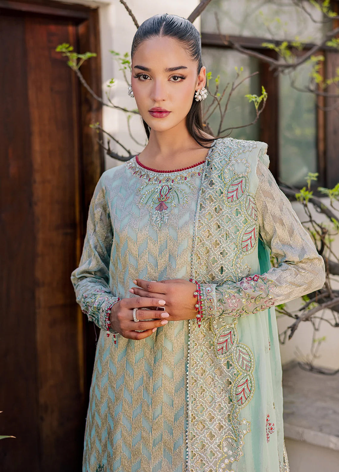 Heirloom by Daria Unstitched Embroidered Chiffon 4 Piece Suit DC26UCH DA-55 - Festive Collection