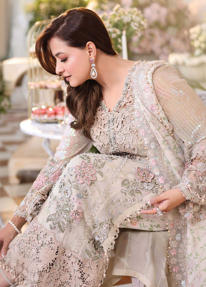 Maria B Unstitched Embroidered Chiffon 3 Piece Suit MB26UCF D7 - Festive Collection