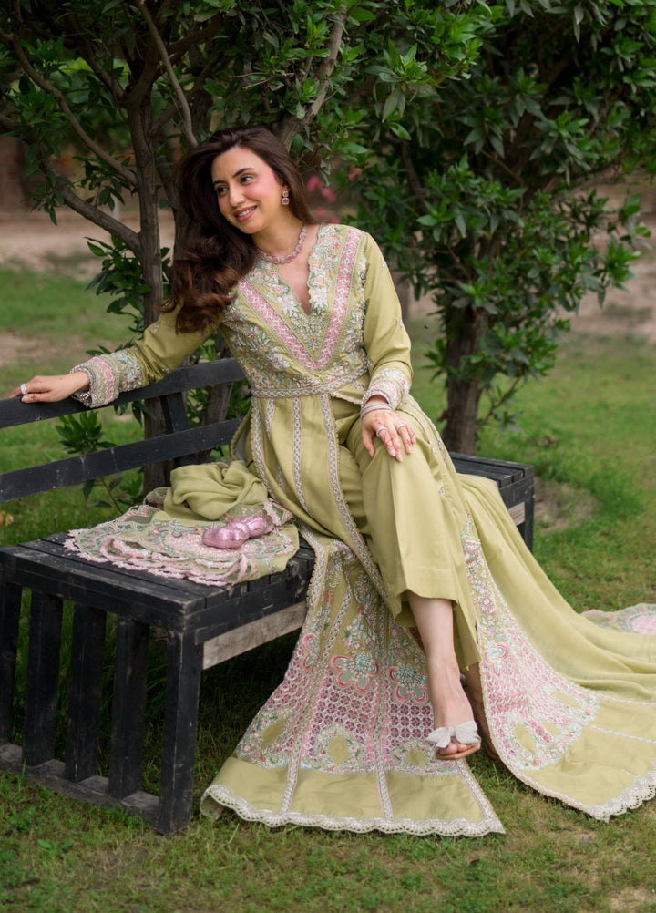 Aura of Flora by Zarizaa Unstitched Embroidered Lawn 3 Piece Suit MOSS Lawn Collection