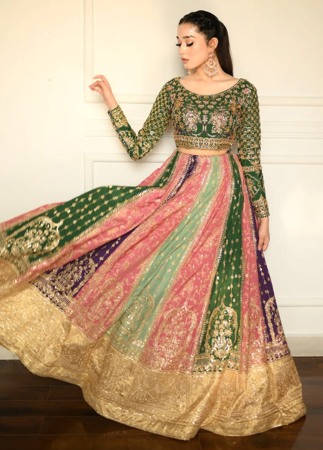 Jhil Mil by Maria Osama Khan Embroidered Raw Silk Suits Unstitched 3 Piece MOK25JM Rangrez - Wedding Collection