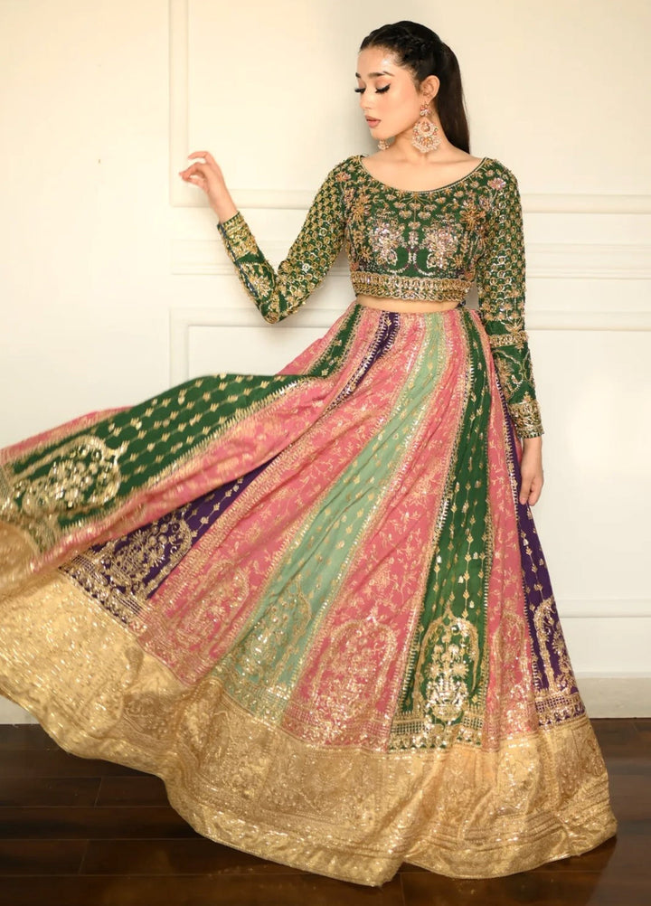 Jhil Mil by Maria Osama Khan Embroidered Raw Silk Suits Unstitched 3 Piece MOK25JM Rangrez - Wedding Collection