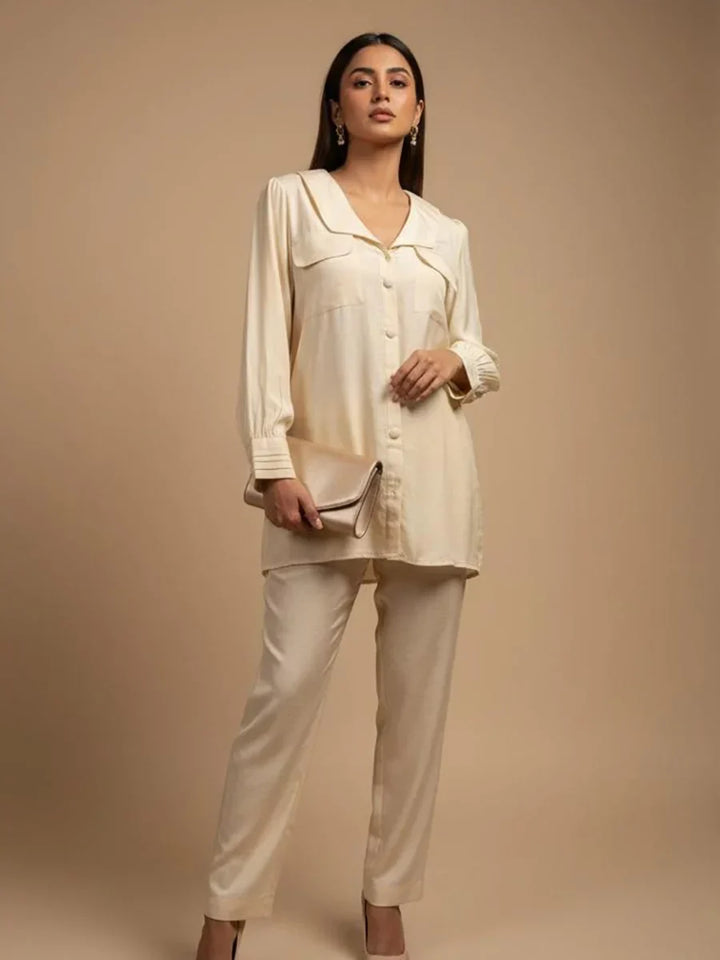 Salitex Women Solids Crepe 2 Piece Suit WP7L2PBC051-A - Summer Collection