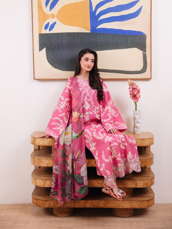 Femmora by Yards Unstitched Embroidered Lawn 3 Piece Suit Coral Dust Casual Collection
