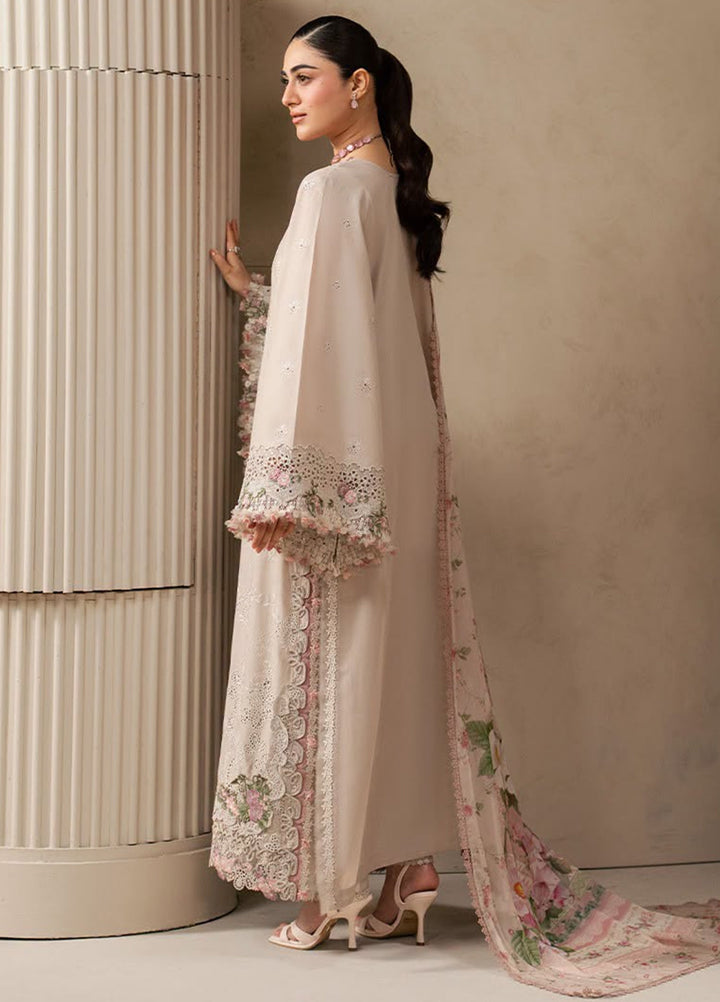 E-Craft by Elaf Unstitched Embroidered Lawn 3 Piece Suit EHC-6B Clay - Casual Collection