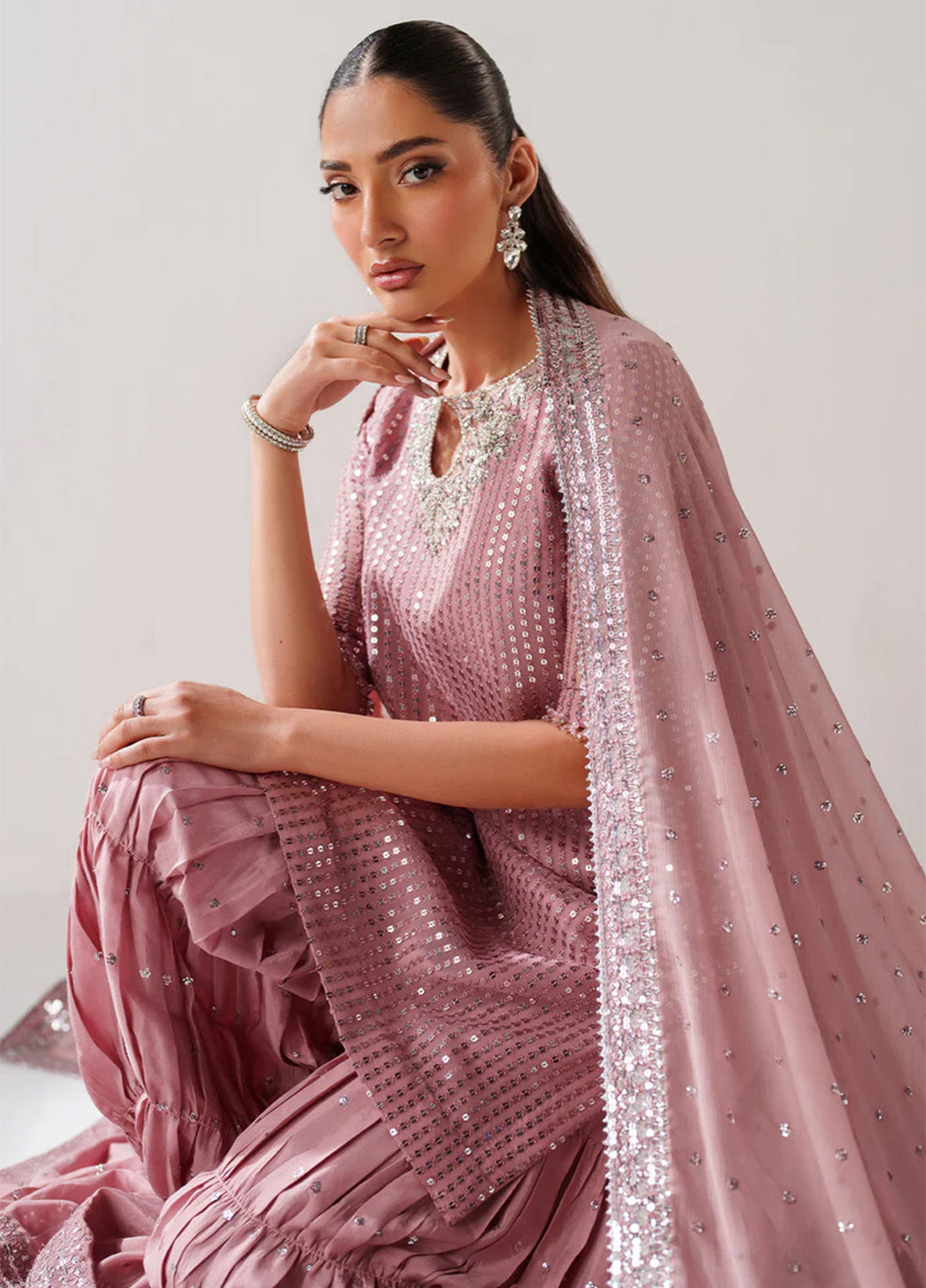 Chantelle by Baroque Unstitched Embroidered Chiffon 3 Piece Suit BQ26UCF UF-4388 - Festive Collection