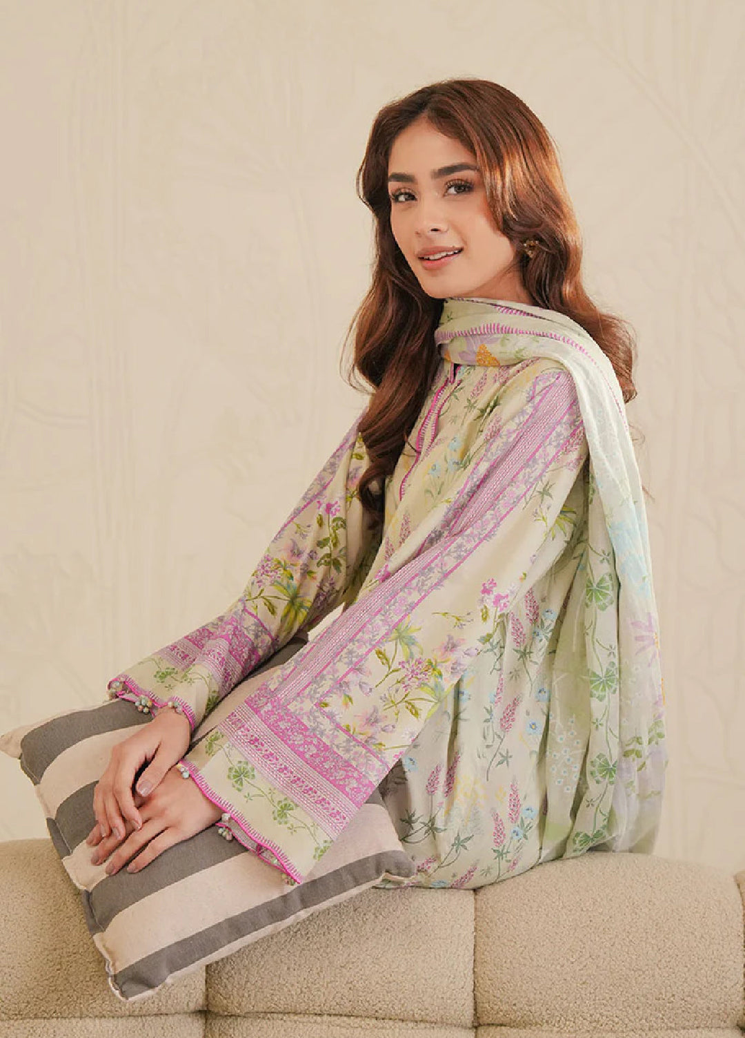 Cross Stitch Unstitched Lawn Printed Lawn 3 Piece Suit CS26UD D-6 Garnet Tale - Summer Collection