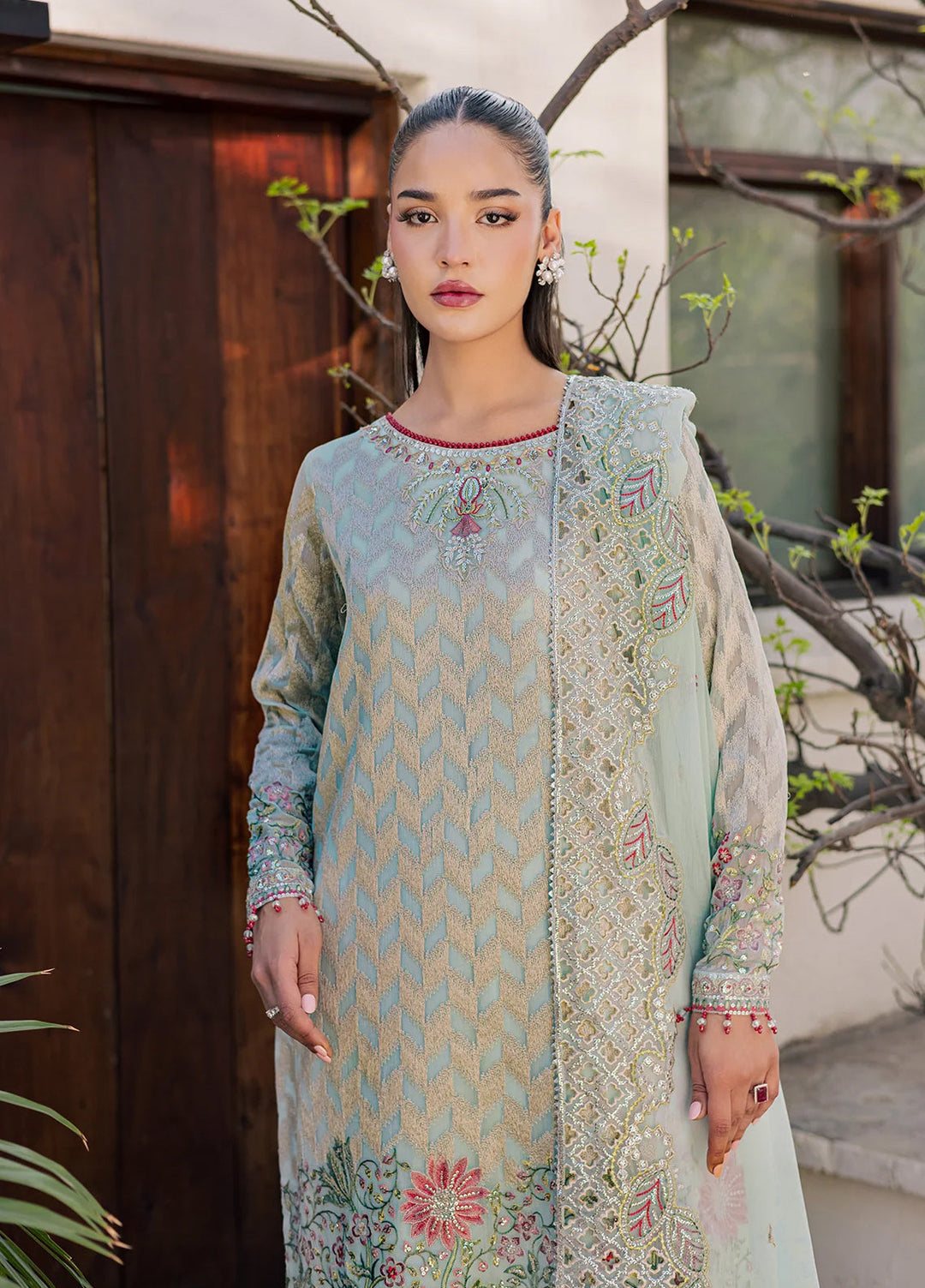 Heirloom by Daria Unstitched Embroidered Chiffon 4 Piece Suit DC26UCH DA-55 - Festive Collection