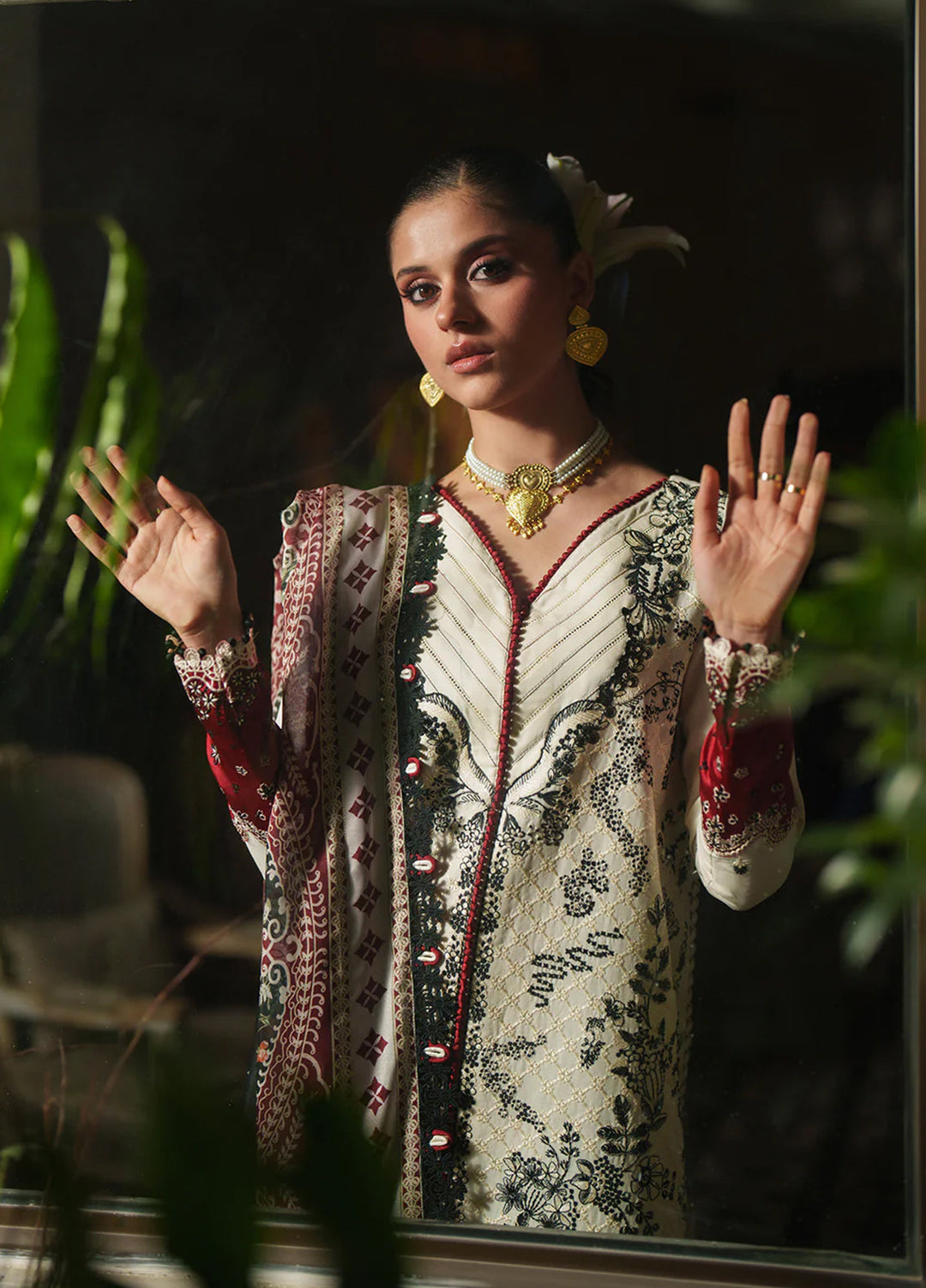 Heritage Dore by Bin Ilyas Unstitched Embroidered Lawn 3 Piece Suit BI26UHD 17-1A - Summer Collection