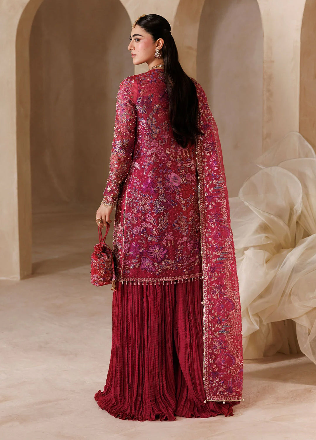 Sardinia Brides Unstitched Hand work Organza 3 Piece Suit SR26UB Rosannia 1808 - Wedding Collection