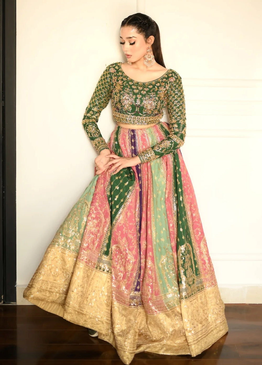 Jhil Mil by Maria Osama Khan Embroidered Raw Silk Suits Unstitched 3 Piece MOK25JM Rangrez - Wedding Collection
