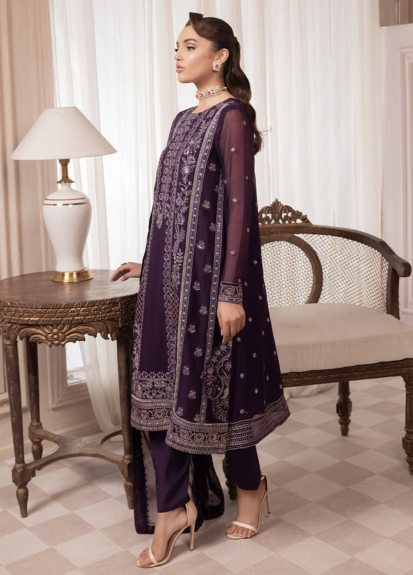 Elyssa by Sahane Pret Embroidered Chiffon 3 Piece Suit CT-19006 Mure - Festive Collection