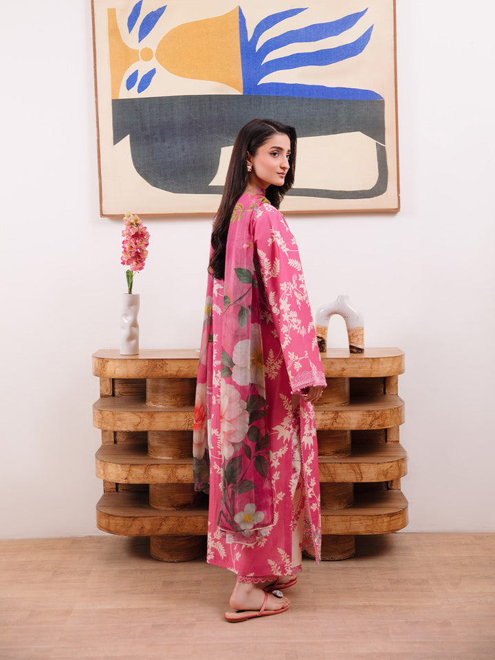 Femmora by Yards Unstitched Embroidered Lawn 3 Piece Suit Coral Dust Casual Collection