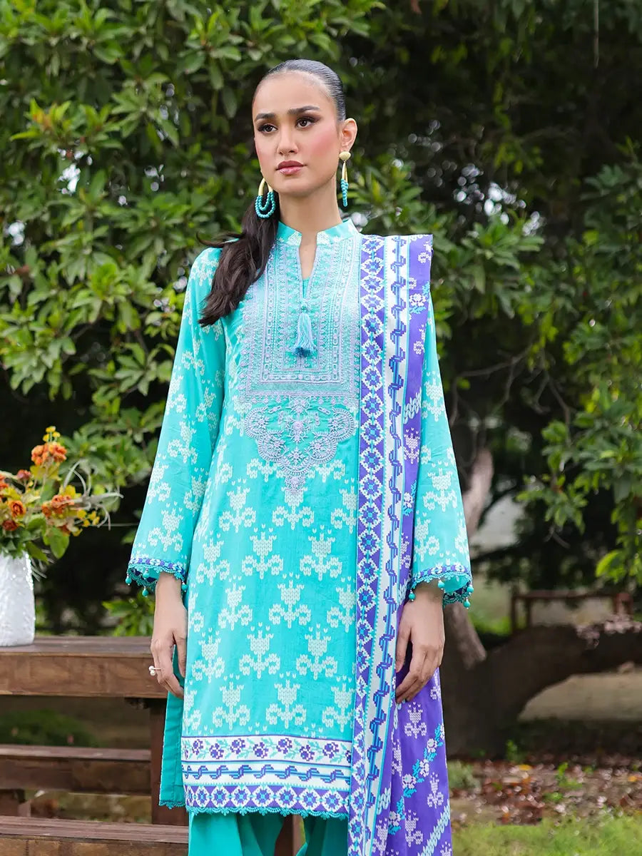 Salitex Women Embroidered Cambric 3 Piece Suit WUS3BS24IZ007 - Winter Collection