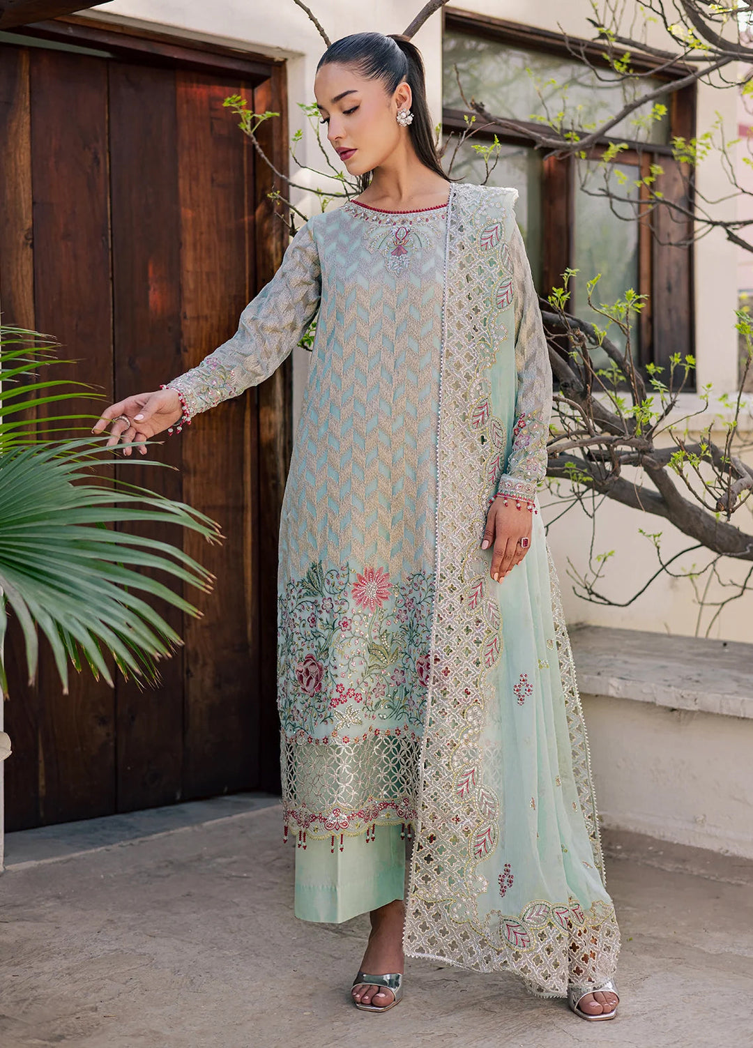 Heirloom by Daria Unstitched Embroidered Chiffon 4 Piece Suit DC26UCH DA-55 - Festive Collection