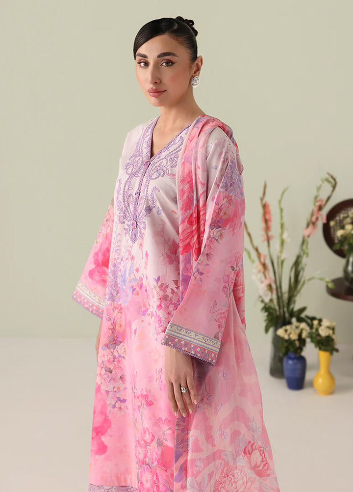 Rosette by Roheenaz Unstitched Lawn Embroidered 3 Piece Suit RNZ26UR Petal Whispers-2A - Summer Collection