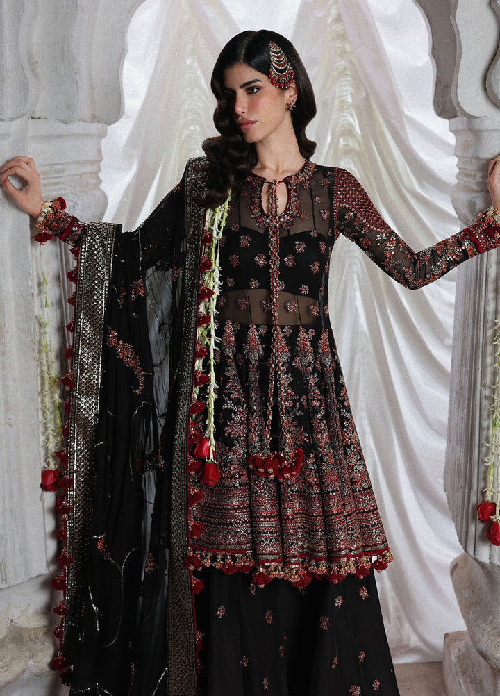Hussain Rehar Unstitched Embroidered Chiffon 3 Piece Suit HR26UW D-835 Siyara - Wedding Collection