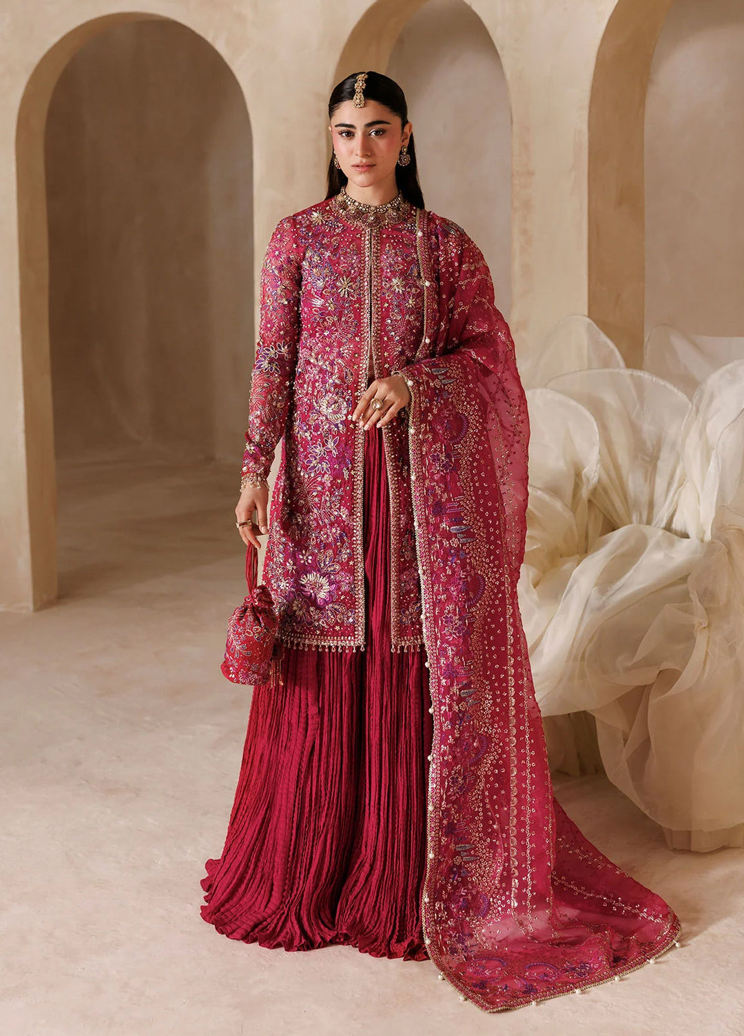 Sardinia Brides Unstitched Hand work Organza 3 Piece Suit SR26UB Rosannia 1808 - Wedding Collection