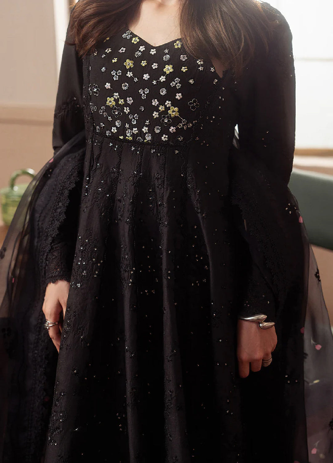 Brewed by Ayzel Unstitched Embroidered Lawn 3 Piece Suit AAF26UBL Sepia ZWU-0144-3PO - Festive Collection