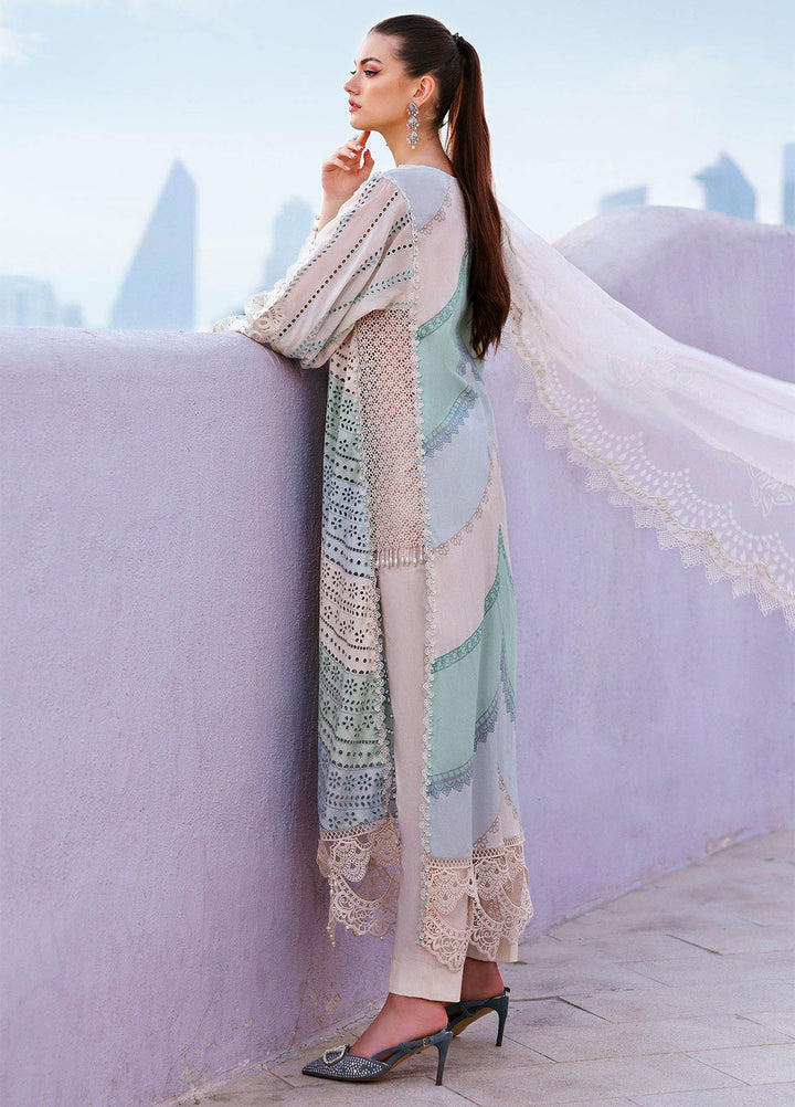 Maria B Unstitched Embroidered Luxury Lawn 3 Piece Suit MB26UEL 12A - Eid Collection