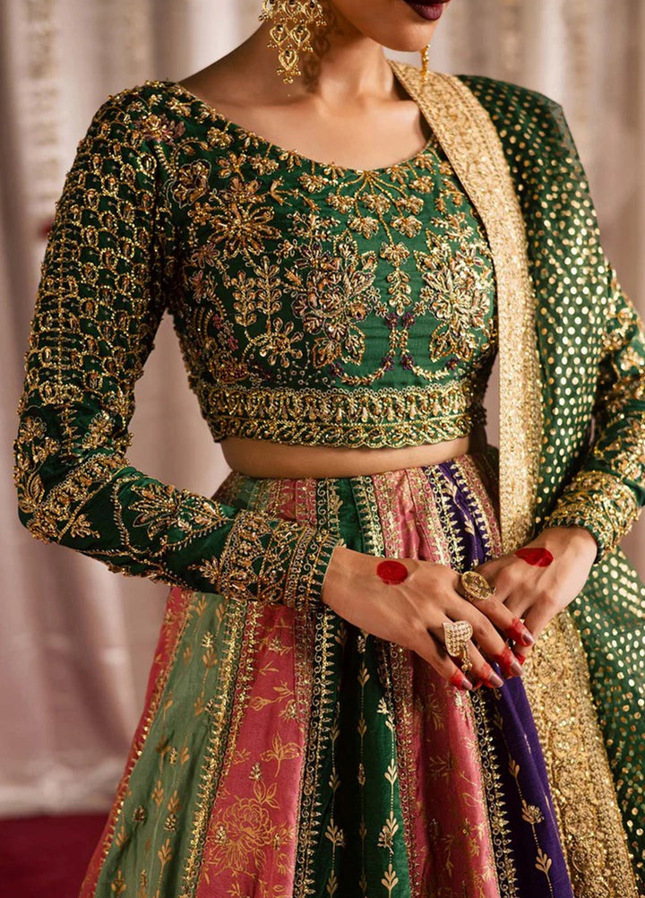 Jhil Mil by Maria Osama Khan Embroidered Raw Silk Suits Unstitched 3 Piece MOK25JM Rangrez - Wedding Collection