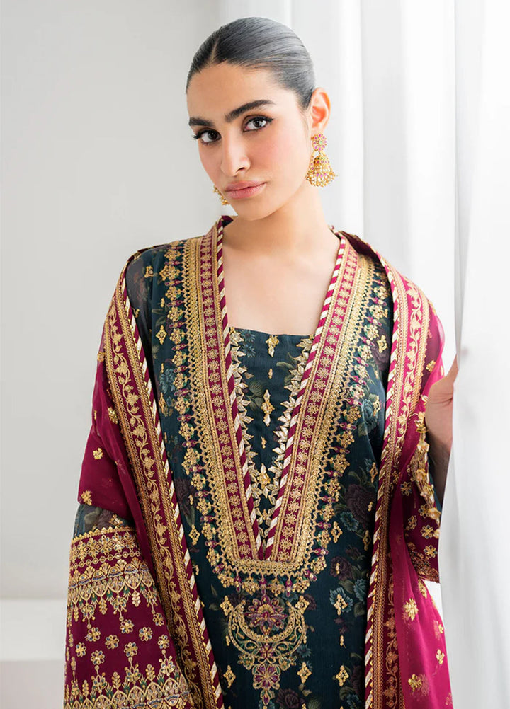 Baroque Embroidered Unstitched Chiffon 3 Piece Suits BQ25UF UF-689 - Festive Collection