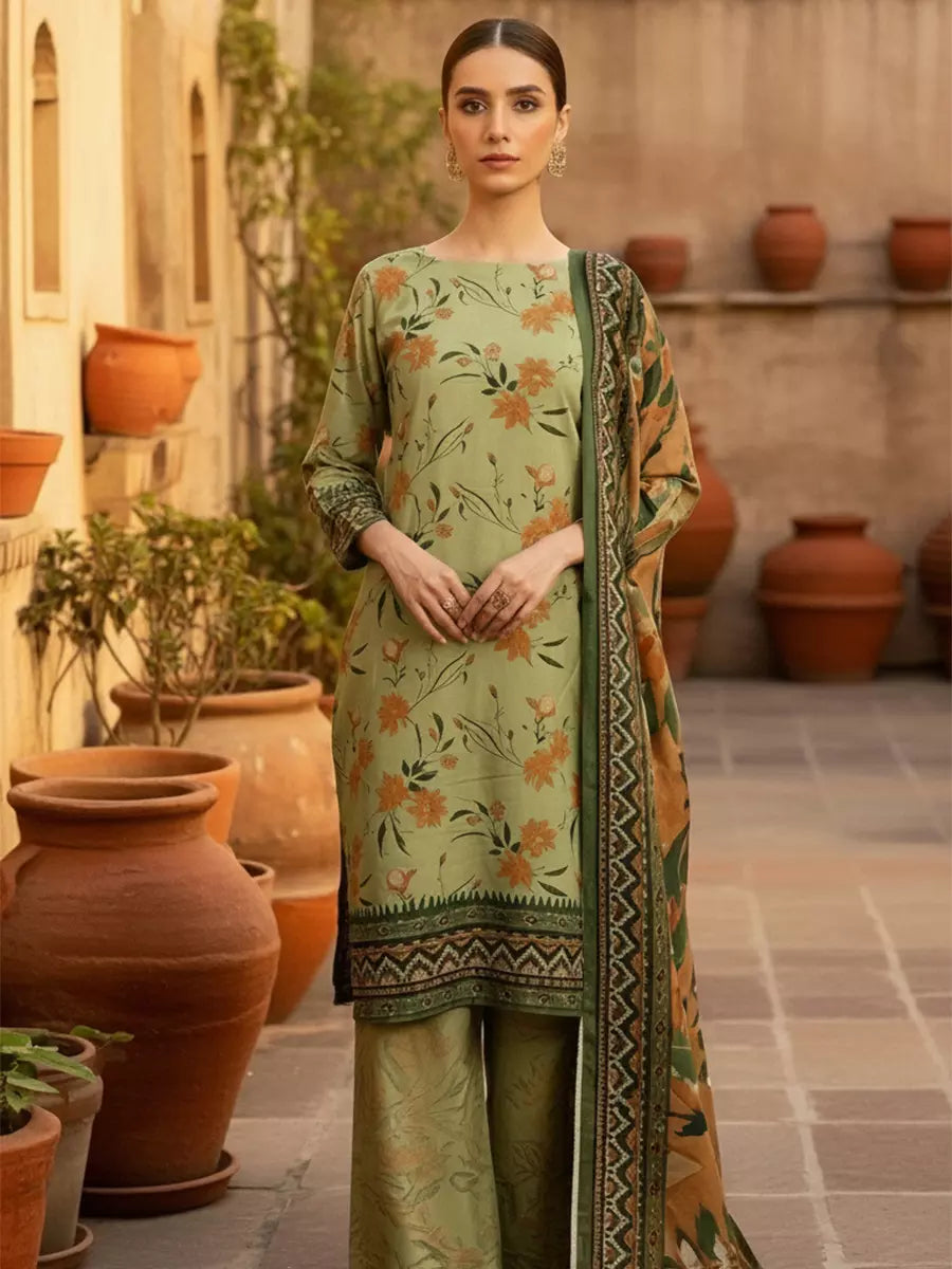 Salitex Untitched Printed Khaddar 3 Piece Suit SUNS7ASI510 - Winter Collection