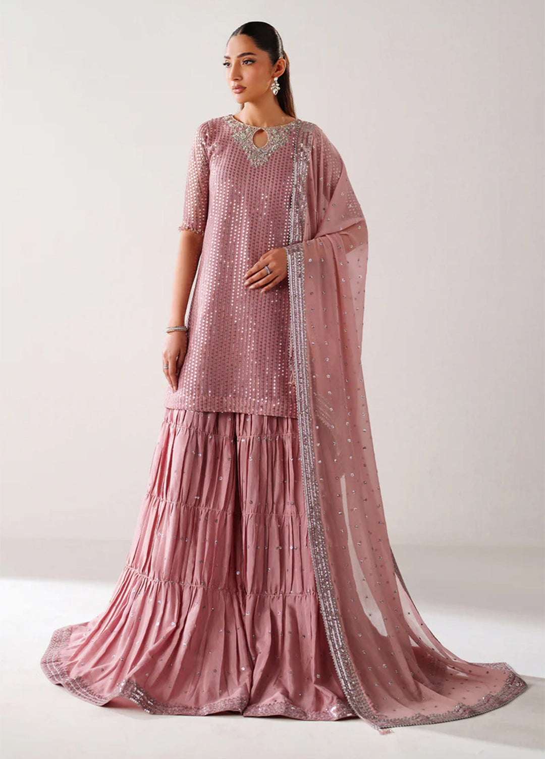Chantelle by Baroque Unstitched Embroidered Chiffon 3 Piece Suit BQ26UCF UF-4388 - Festive Collection