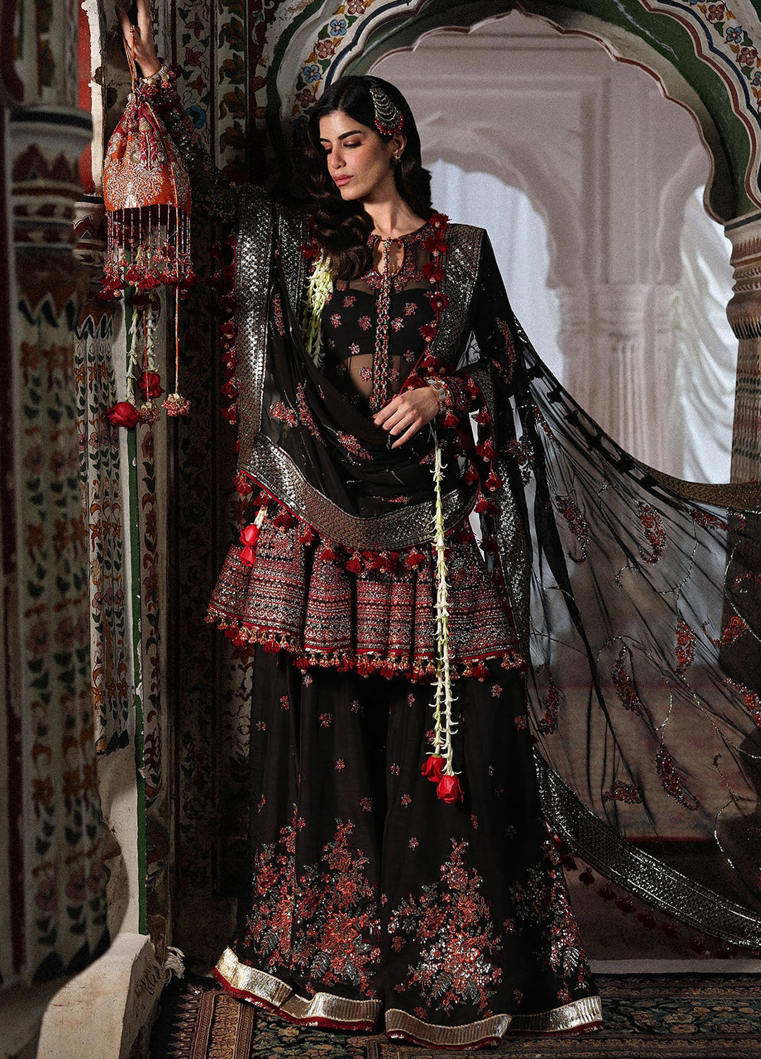 Hussain Rehar Unstitched Embroidered Chiffon 3 Piece Suit HR26UW D-835 Siyara - Wedding Collection