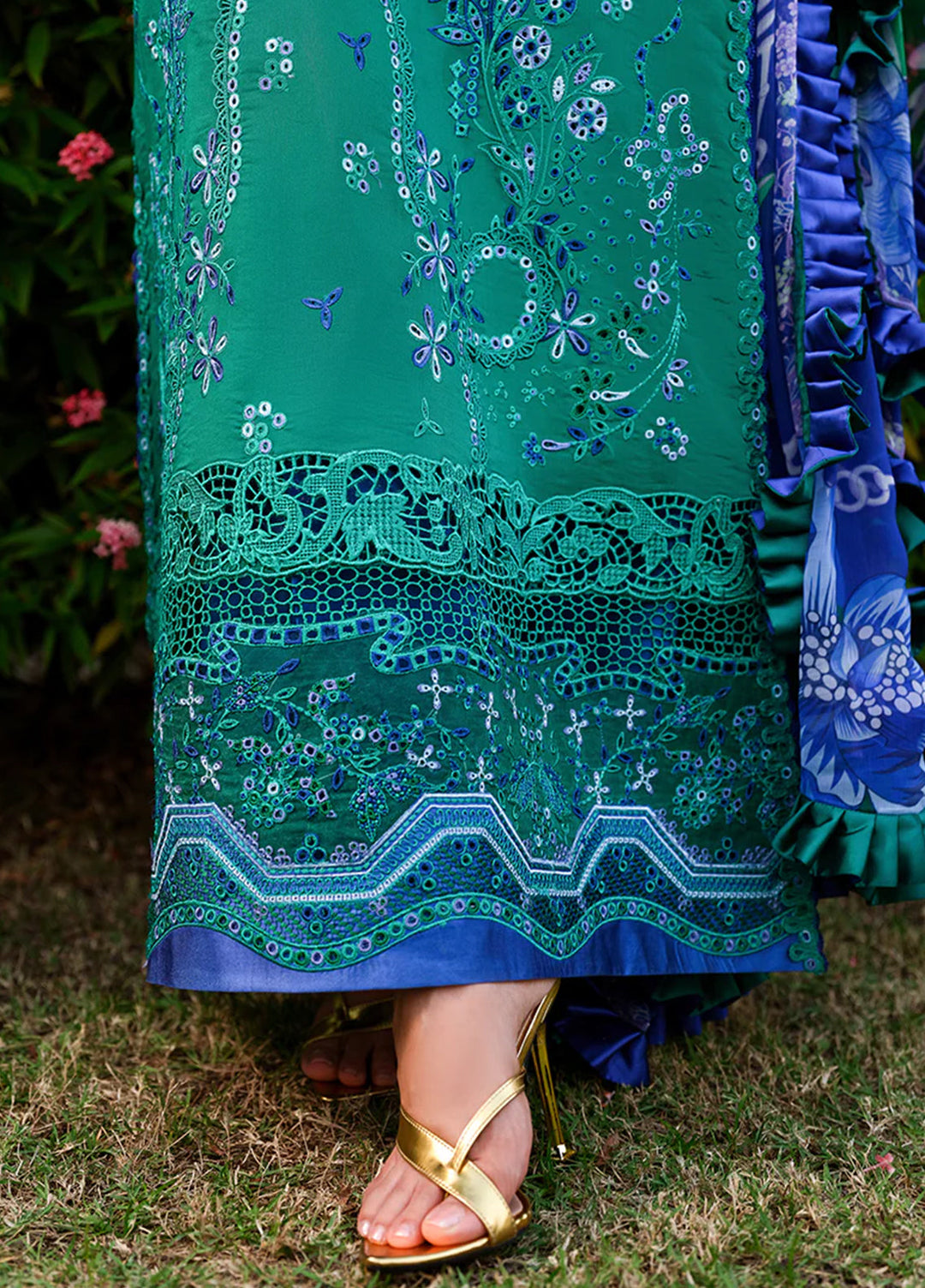 AMoi by Mushq Unstitched Embroidered Luxury Lawn 3 Piece Suit MU26AHL D-4 Blooming Romance - Summer Collection